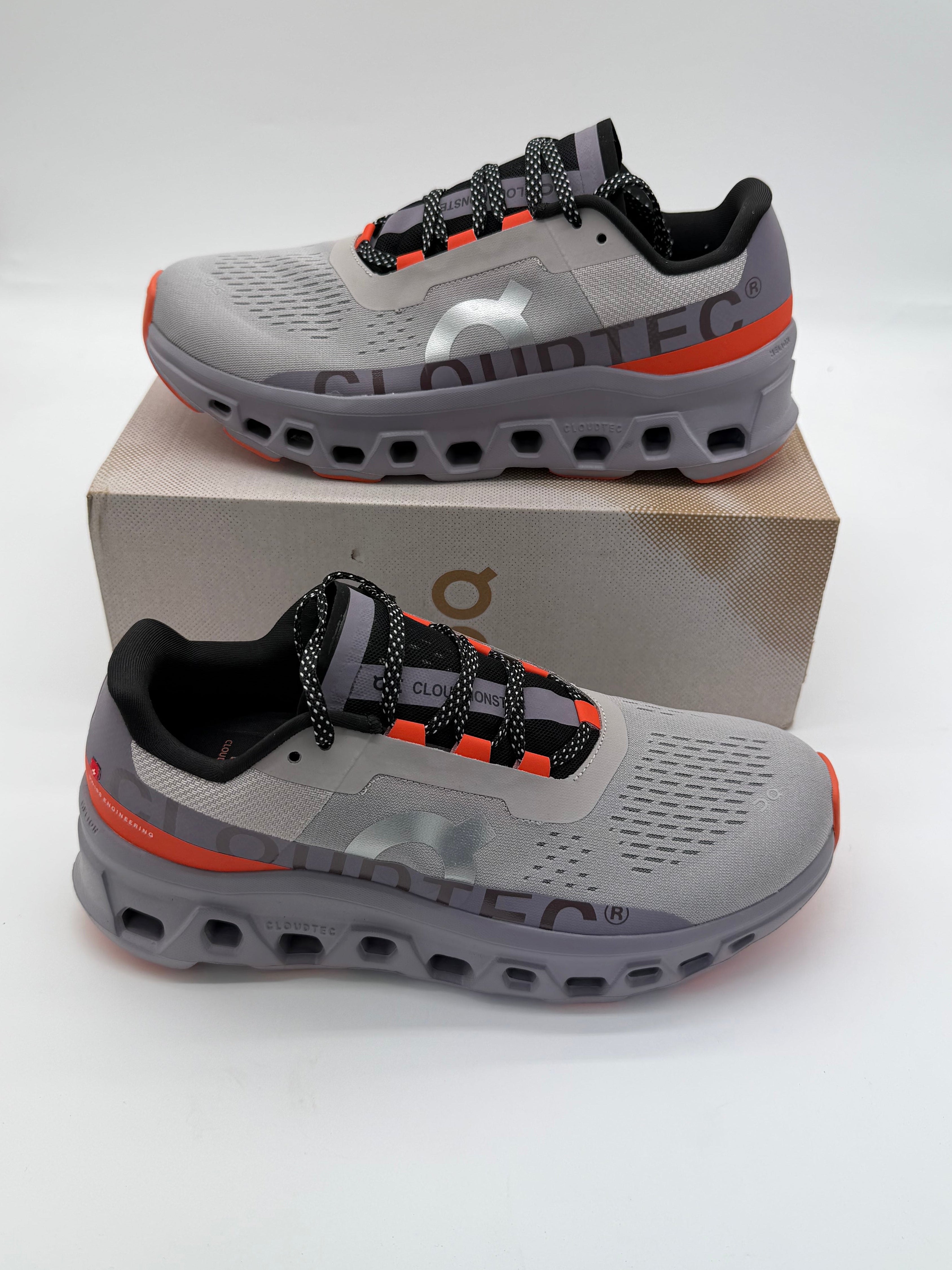 ON Cloudmonster Grey Orange Men's Trainers