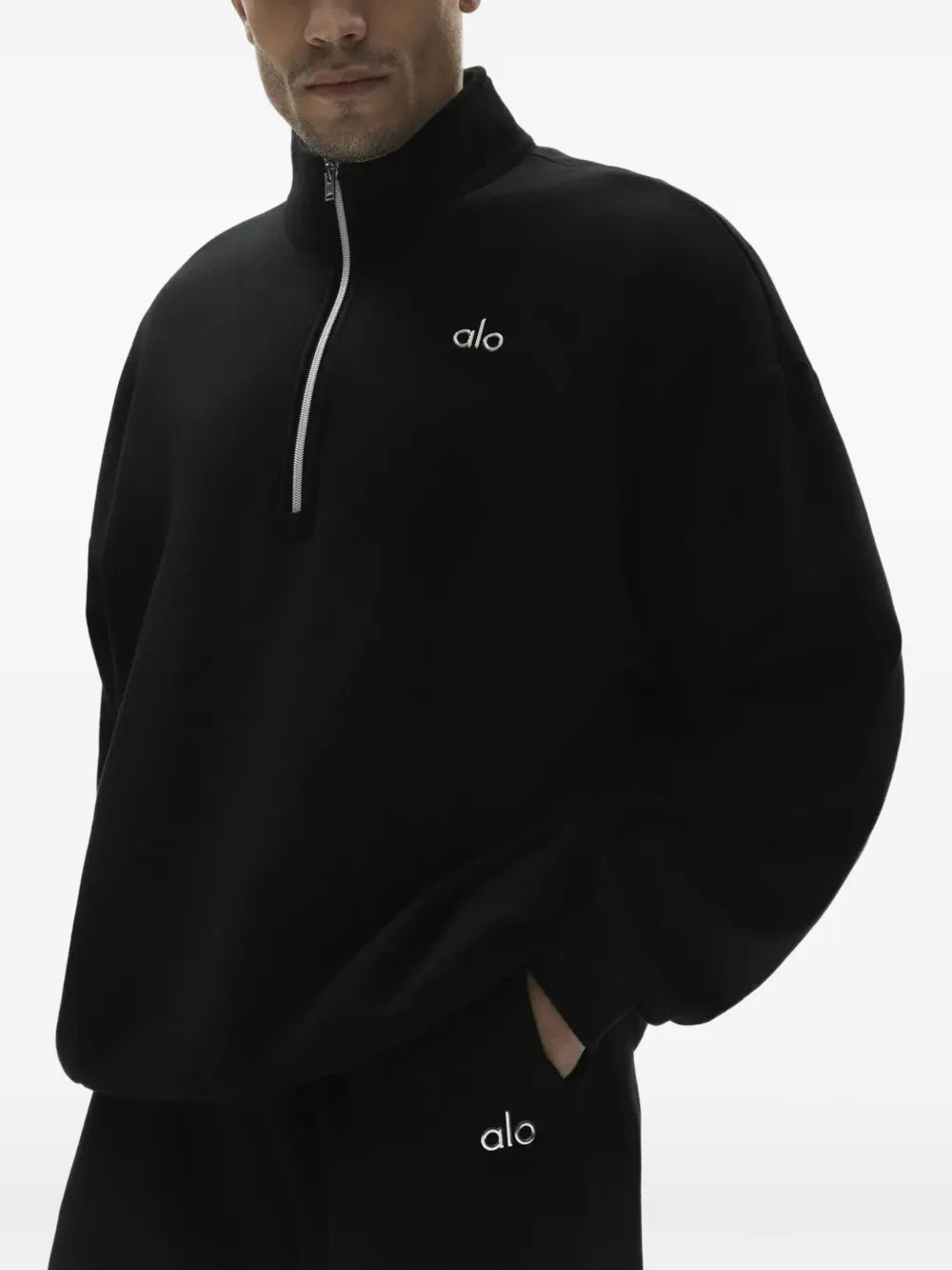 ALO Yoga Accolade 1/4 Zip Pullover - Black | Men's