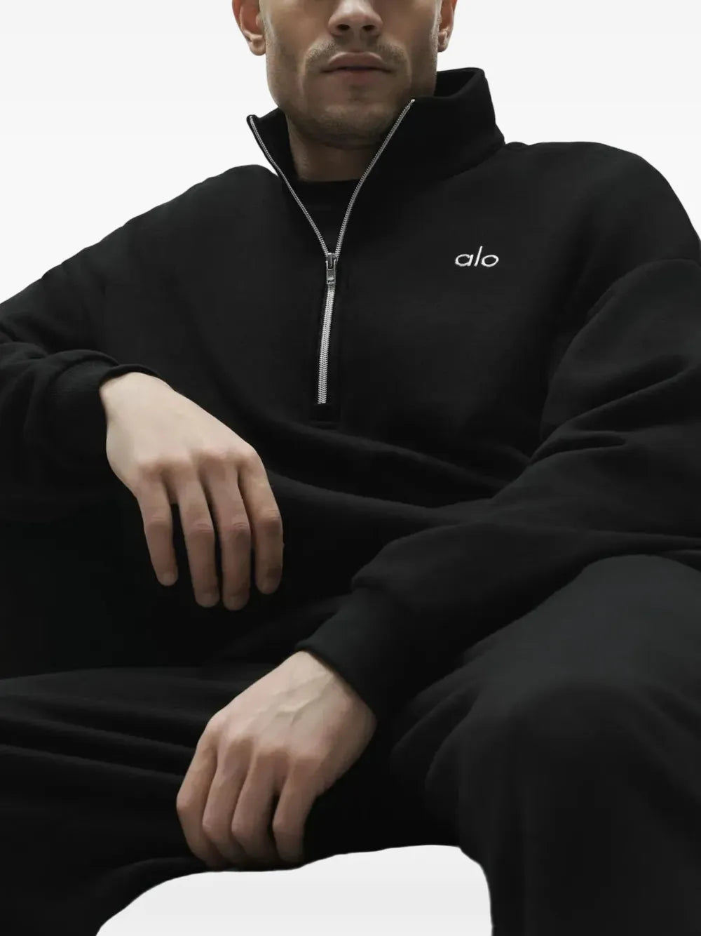 ALO Yoga Accolade 1/4 Zip Pullover - Black | Men's