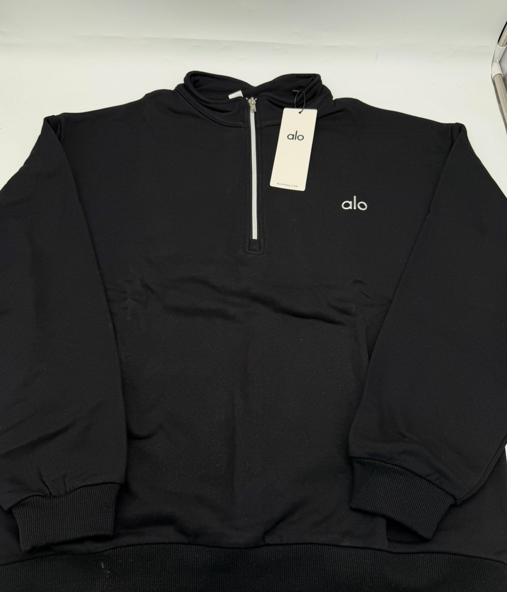ALO Yoga Accolade 1/4 Zip Pullover - Black | Men's