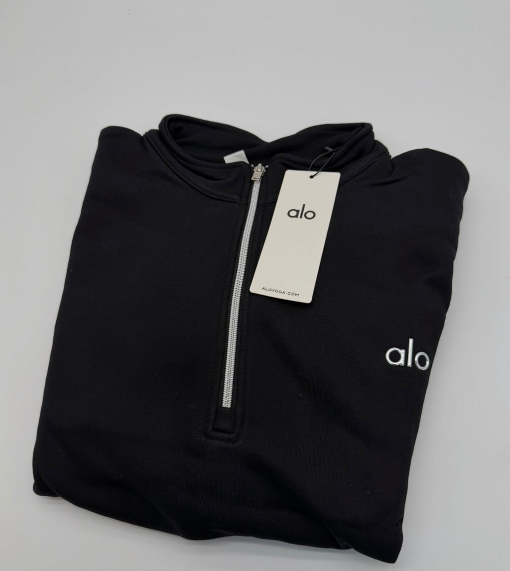 ALO Yoga Accolade 1/4 Zip Pullover - Black | Men's