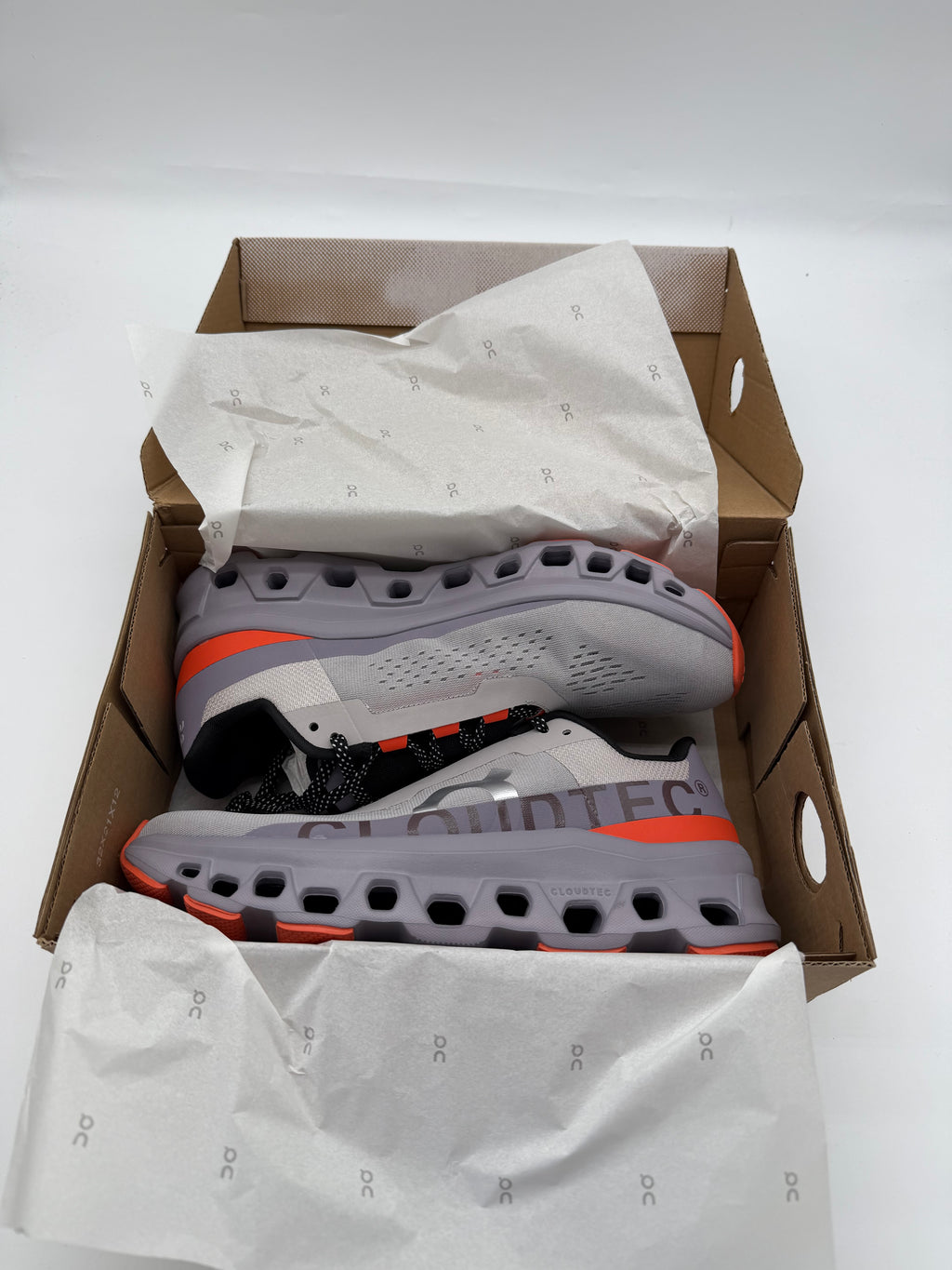 ON Cloudmonster Grey Orange Men's Trainers