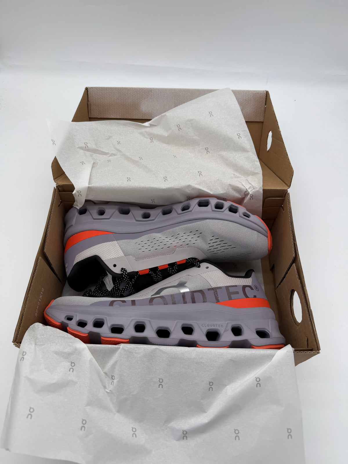ON Cloudmonster Grey Orange Men's Trainers