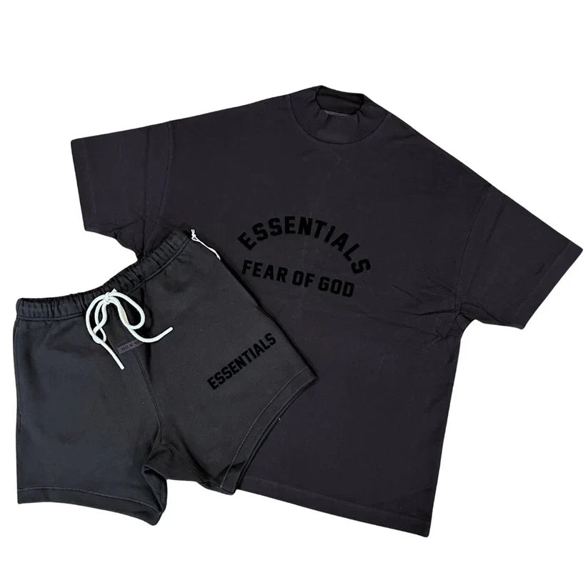 SS23 Essentials Short Set - Jet Black